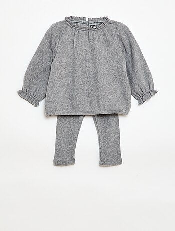 Completo 2 pezzi in maglia peluche