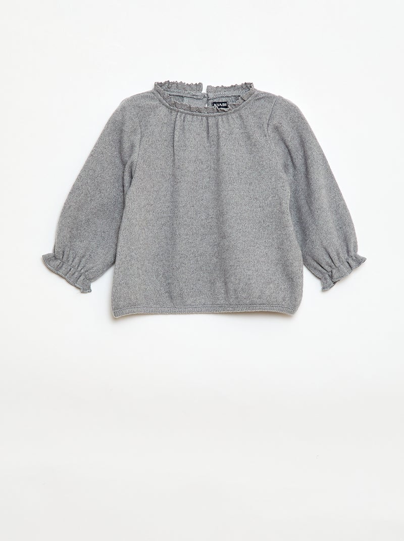 Completo 2 pezzi in maglia peluche Grigio - Kiabi