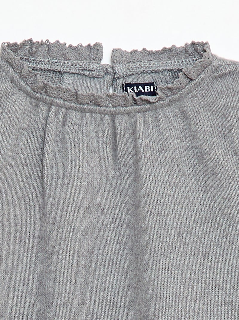 Completo 2 pezzi in maglia peluche Grigio - Kiabi