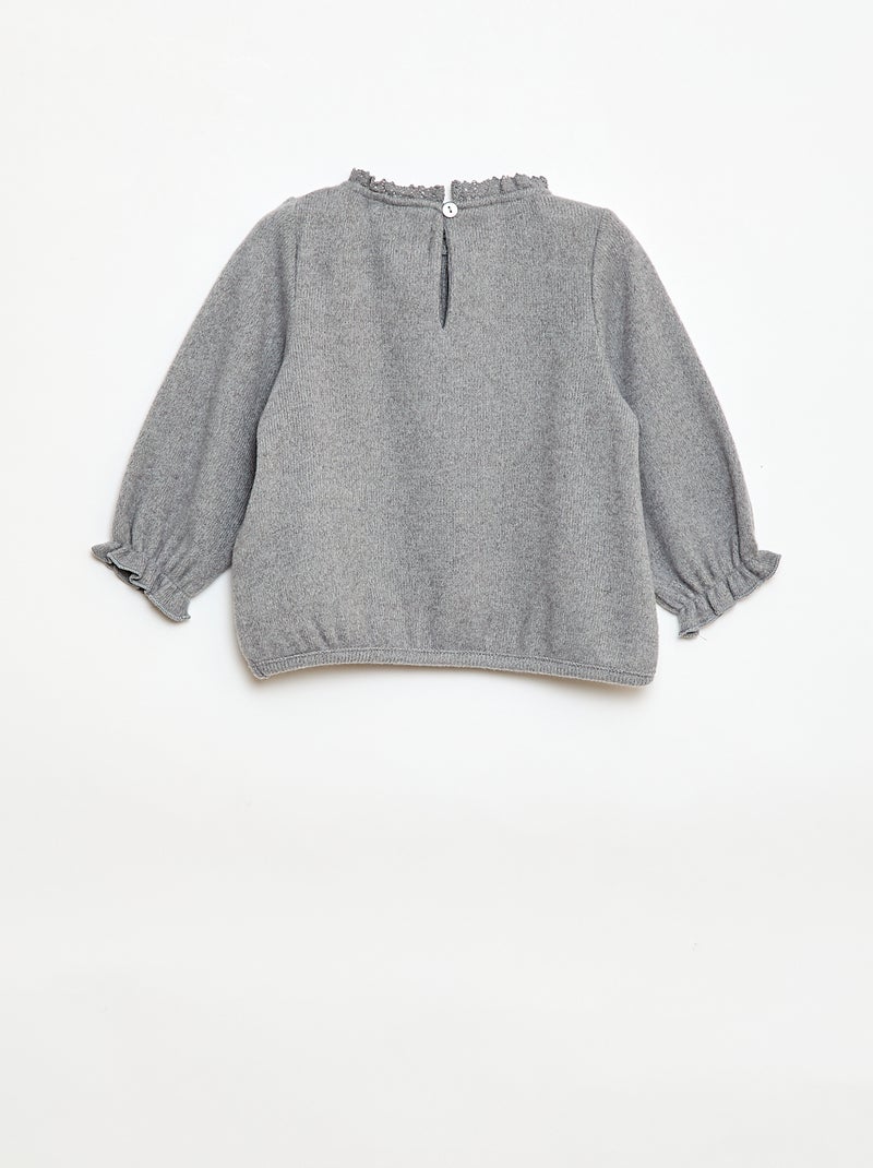 Completo 2 pezzi in maglia peluche Grigio - Kiabi