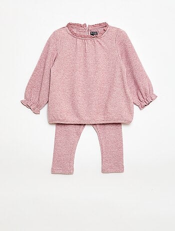 Completo 2 pezzi in maglia peluche