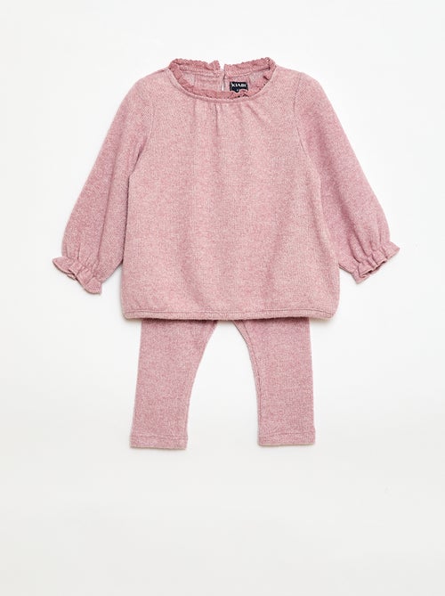 Completo 2 pezzi in maglia peluche - Kiabi