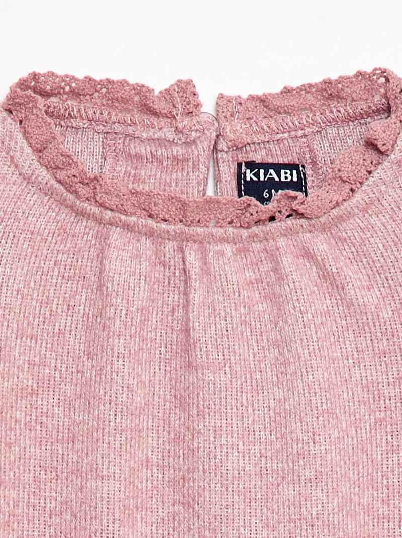 Completo 2 pezzi in maglia peluche Rosa - Kiabi