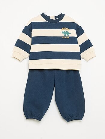 Completo 2 pezzi in pile - felpa + pantaloni da jogging