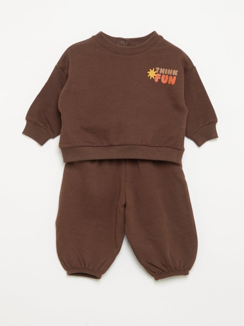 Completo 2 pezzi in pile - felpa + pantaloni da jogging - Kiabi