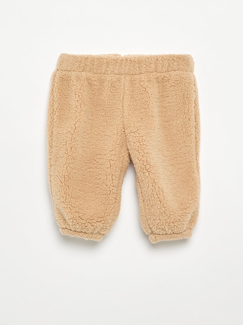 Completo 2 pezzi in tessuto effetto montone - Felpa + pantaloni Beige - Kiabi