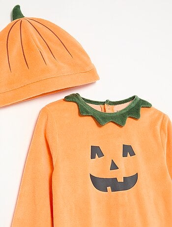 Completo 2 pezzi in velluto 'Halloween' - tutina + berretto