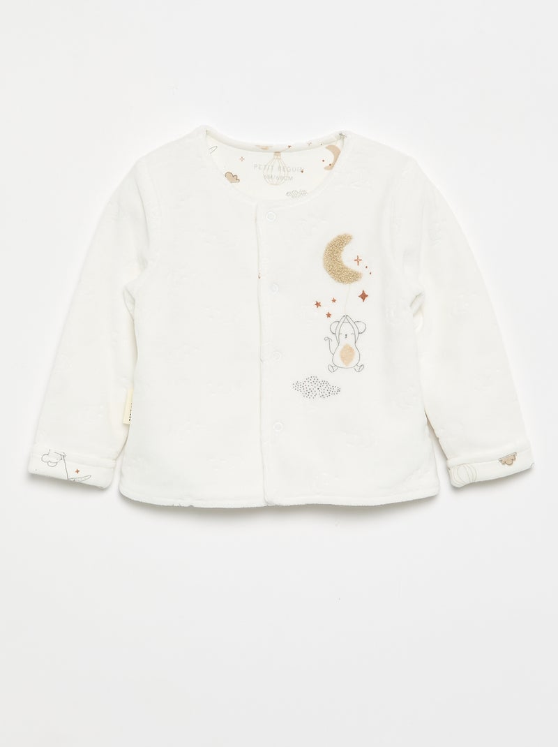 Completo +2 pezzi 'Petit Béguin' - cardigan + pantaloni Bianco - Kiabi