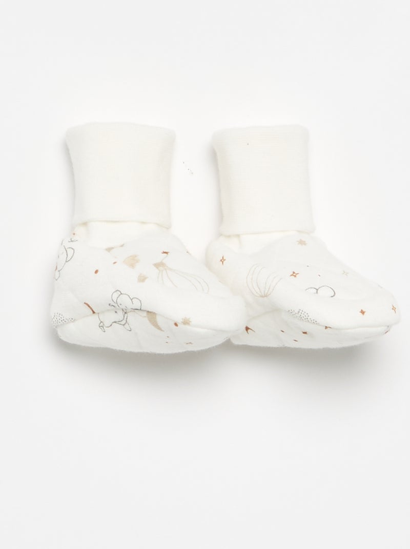Completo 2 pezzi 'Petit Béguin' - Tuta + scarpine Bianco - Kiabi