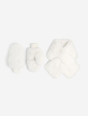 Completo 2 pezzi sciarpa + muffole - 2 pezzi
