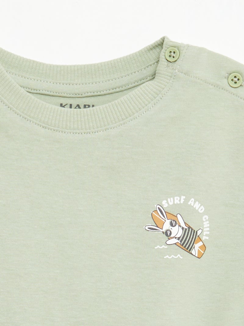 Completo 2 pezzi short + T-shirt Kaki - Kiabi