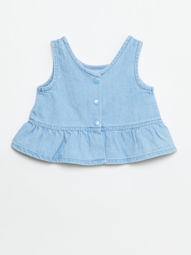 Completo 2 pezzi shorts + T-shirt in denim Blu - Kiabi