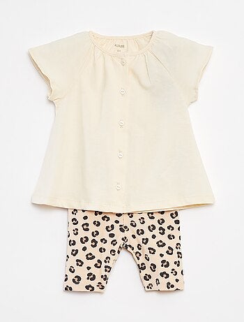 Completo 2 pezzi t-shirt + leggings stampati