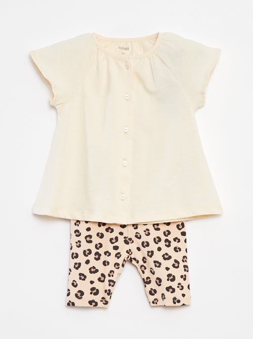 Completo 2 pezzi t-shirt + leggings stampati - Kiabi