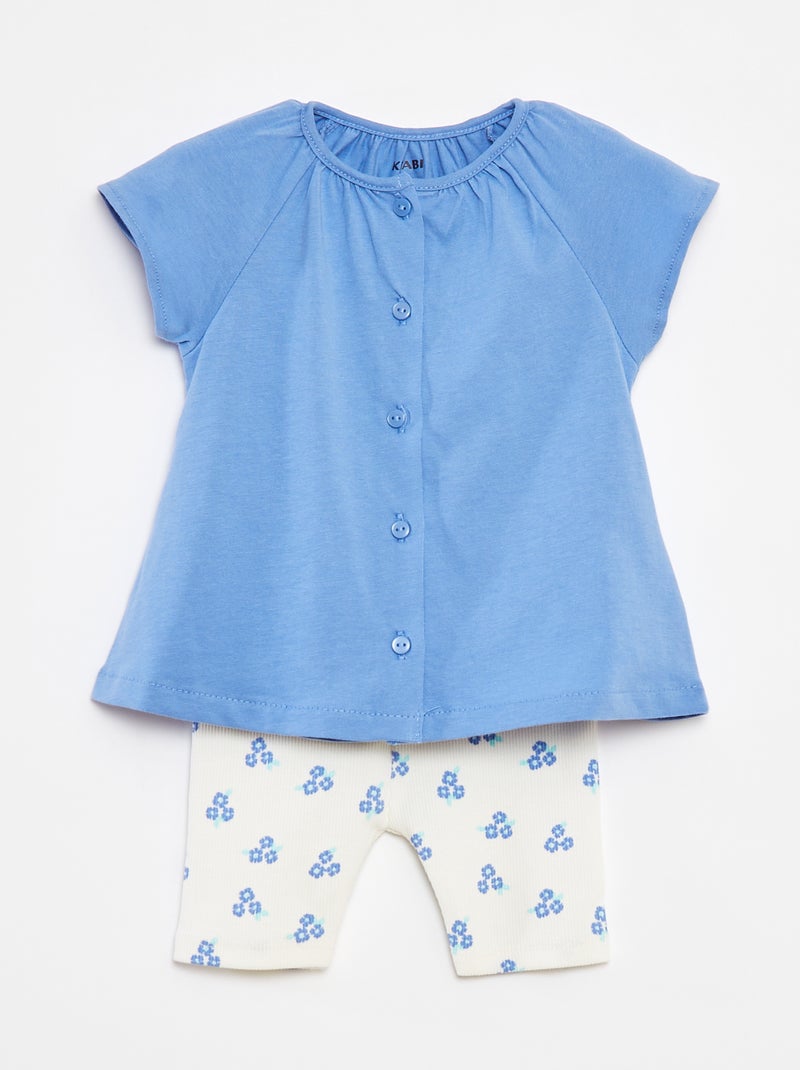 Completo 2 pezzi t-shirt + leggings stampati BIANCO - Kiabi