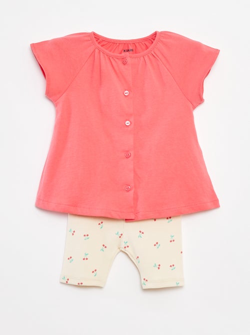 Completo 2 pezzi t-shirt + leggings stampati - Kiabi