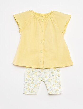 Completo 2 pezzi t-shirt + leggings stampati