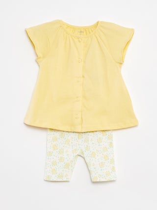Completo 2 pezzi t-shirt + leggings stampati