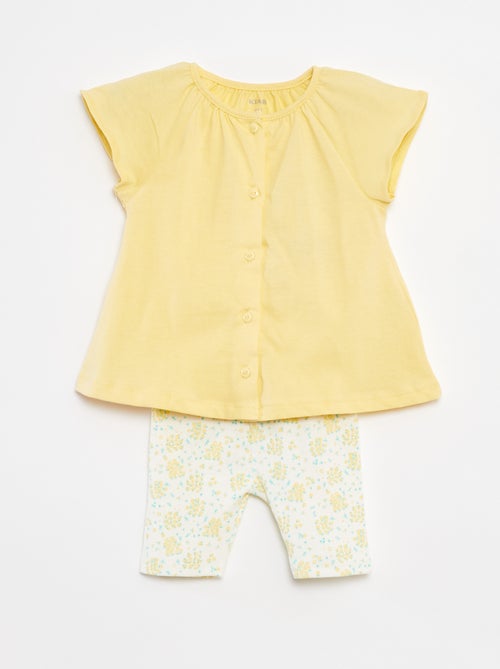 Completo 2 pezzi t-shirt + leggings stampati - Kiabi