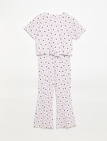 Completo 2 pezzi T-shirt + pantaloni a zampa