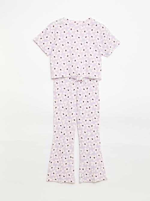 Completo 2 pezzi T-shirt + pantaloni a zampa - Kiabi