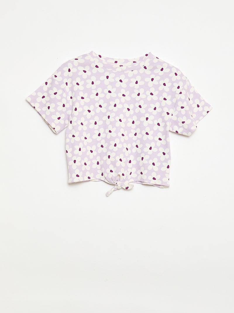 Completo 2 pezzi T-shirt + pantaloni a zampa Lilla - Kiabi