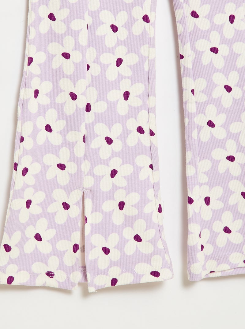 Completo 2 pezzi T-shirt + pantaloni a zampa Lilla - Kiabi