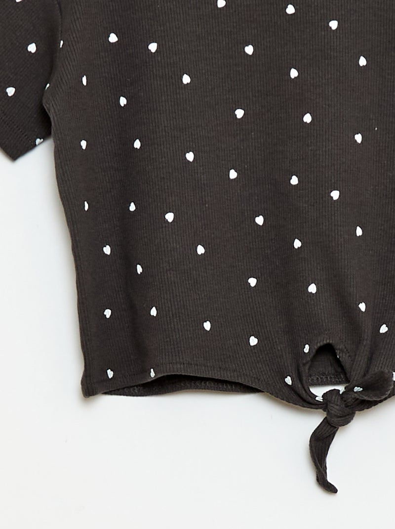 Completo 2 pezzi T-shirt + pantaloni a zampa Nero - Kiabi