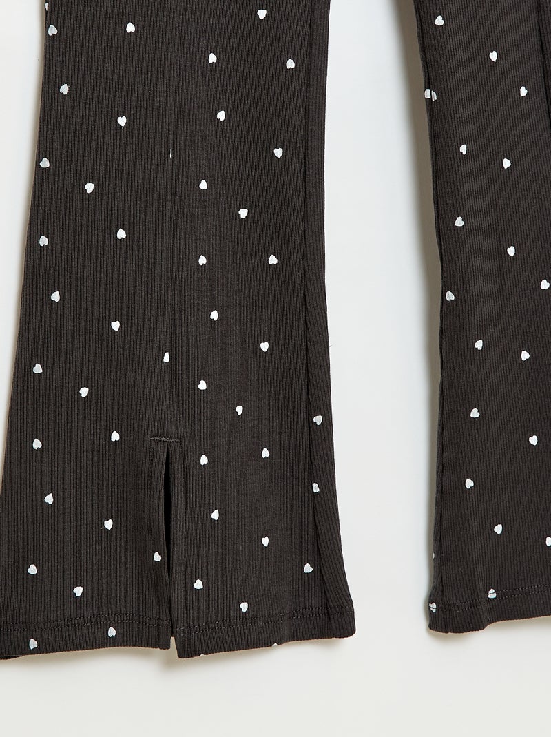 Completo 2 pezzi T-shirt + pantaloni a zampa Nero - Kiabi