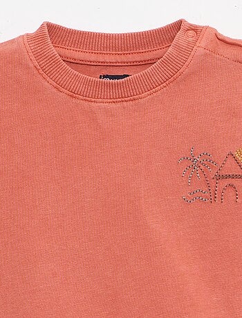 Completo 2 pezzi t-shirt ricamata + shorts