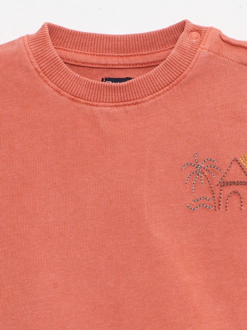 Completo 2 pezzi t-shirt ricamata + shorts - Kiabi