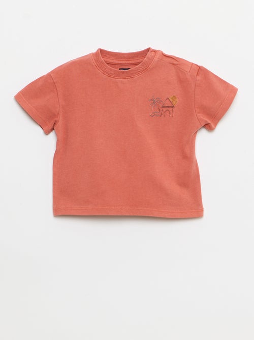 Completo 2 pezzi t-shirt ricamata + shorts - Kiabi