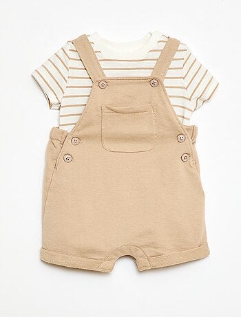 Completo 2 pezzi T-shirt + salopette corta