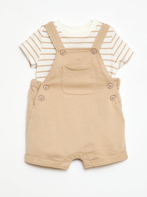Completo 2 pezzi T-shirt + salopette corta - Kiabi