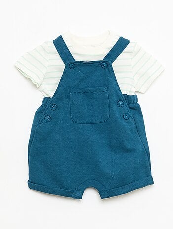 Completo 2 pezzi T-shirt + salopette corta