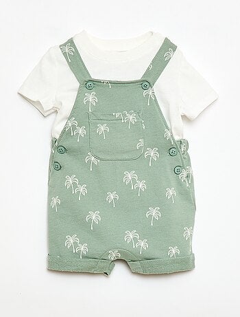 Completo 2 pezzi T-shirt + salopette corta