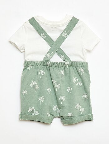 Completo 2 pezzi T-shirt + salopette corta