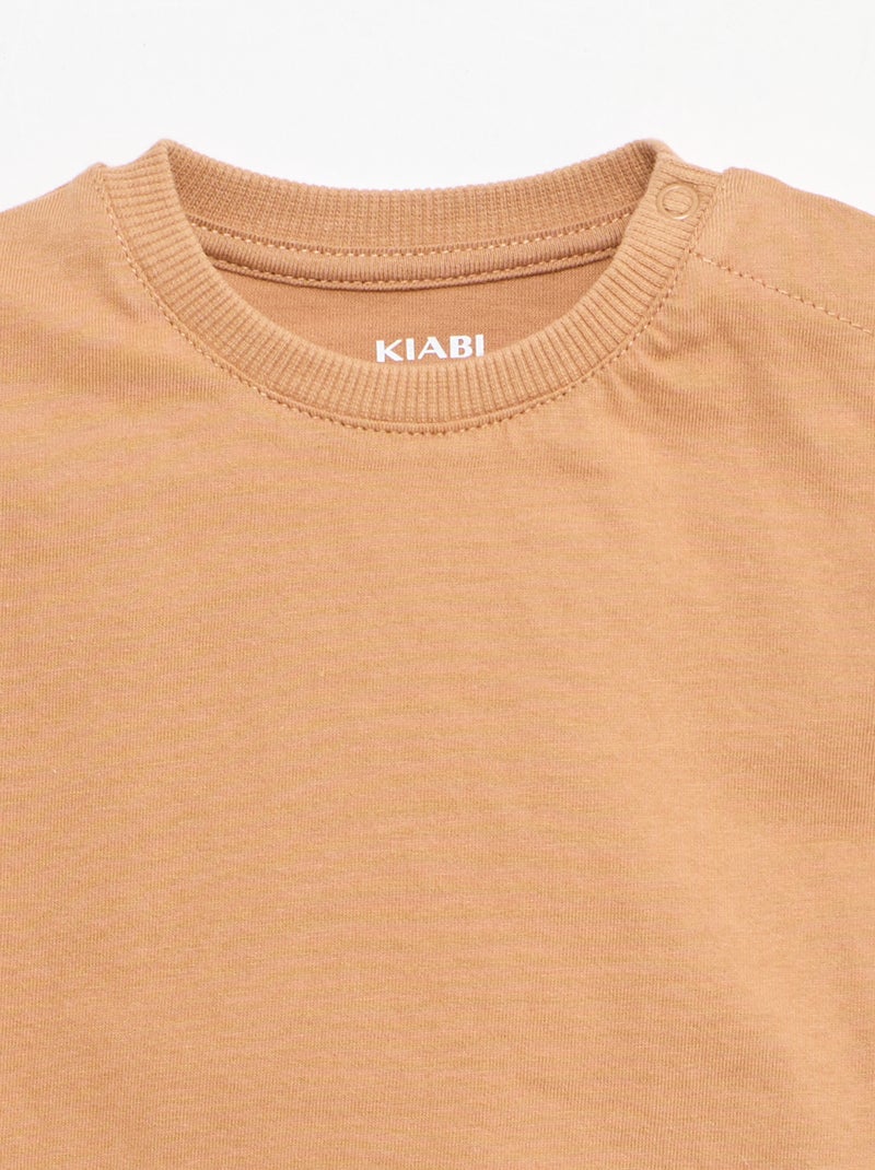 Completo 2 pezzi T-shirt + salopette Marrone - Kiabi