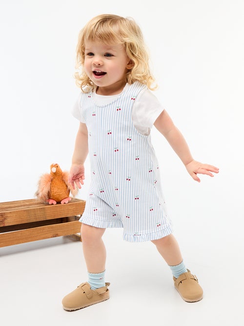 Completo 2 pezzi T-shirt + tutina corta - Kiabi