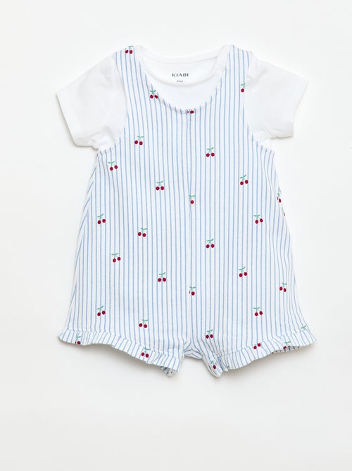 Completo 2 pezzi T-shirt + tutina corta - Kiabi