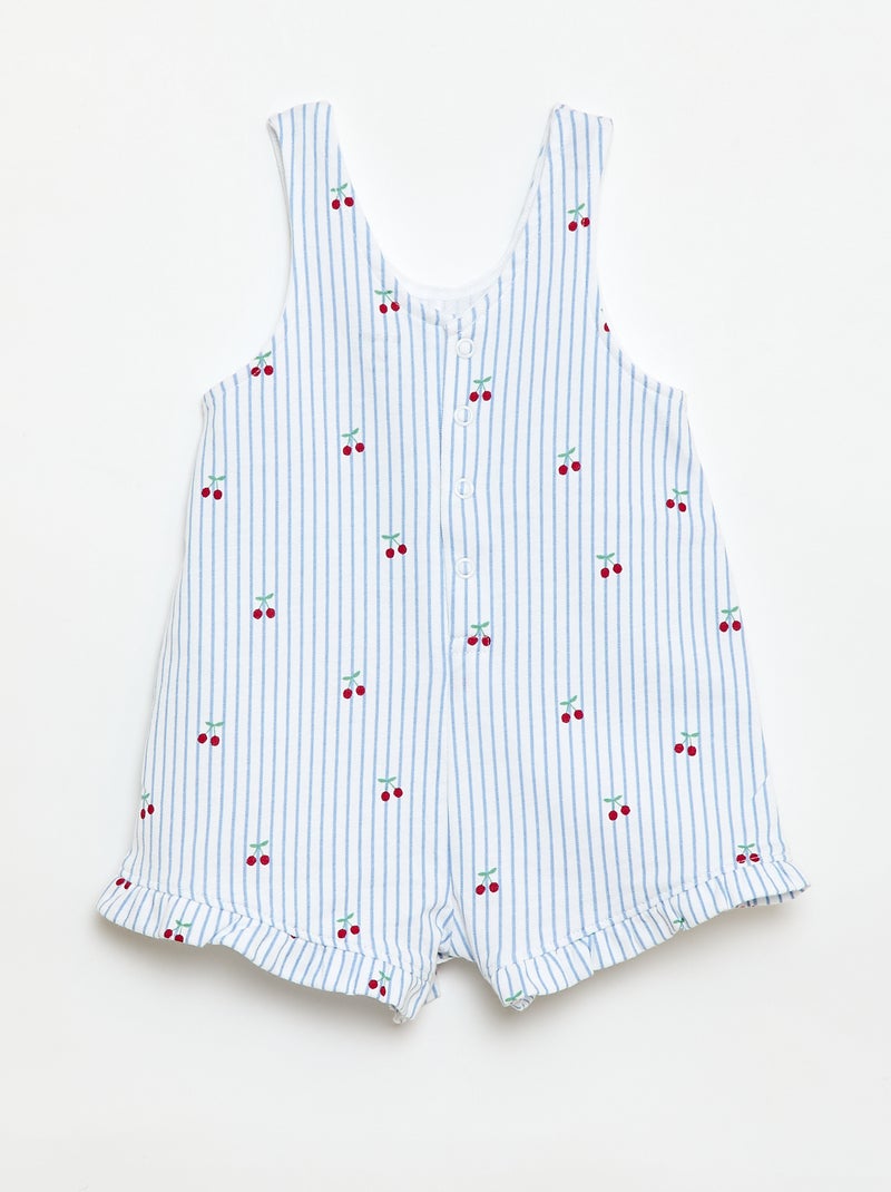 Completo 2 pezzi T-shirt + tutina corta Bianco - Kiabi