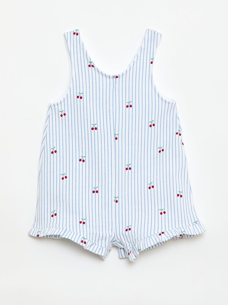Completo 2 pezzi T-shirt + tutina corta Bianco - Kiabi