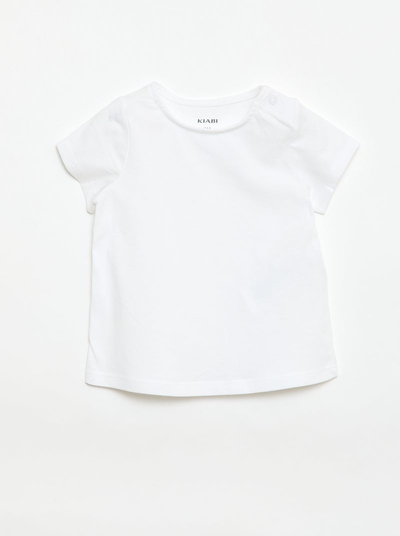 Completo 2 pezzi T-shirt + tutina corta Bianco - Kiabi
