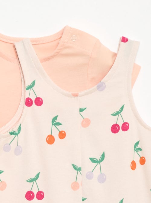 Completo 2 pezzi T-shirt + tutina corta - Kiabi