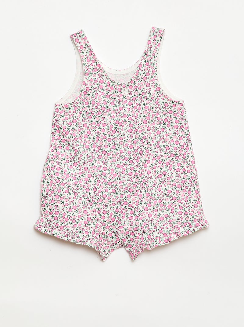 Completo 2 pezzi T-shirt + tutina corta Rosa - Kiabi