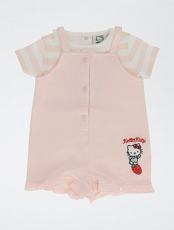Completo 2 pezzi tutina corta + T-shirt super 'Hello Kitty'