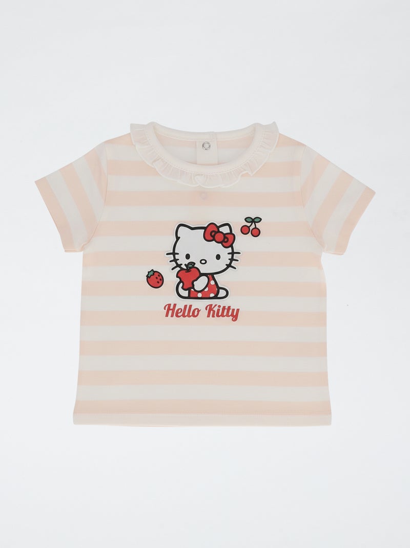 Completo 2 pezzi tutina corta + T-shirt super 'Hello Kitty' Rosa - Kiabi