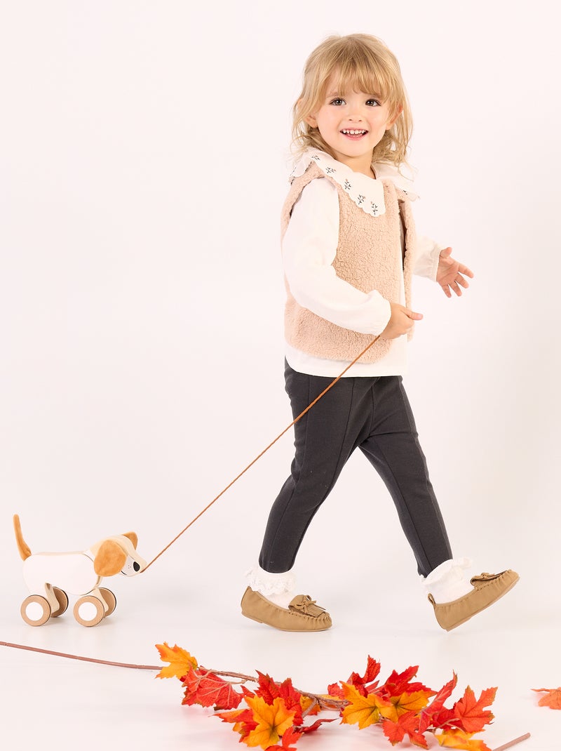 Completo 3 pezzi - Cardigan senza maniche + T-shirt + pantaloni Bianco - Kiabi