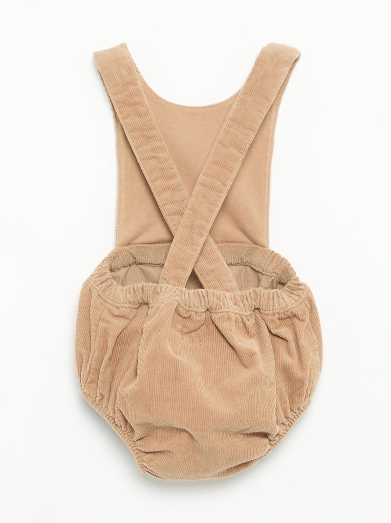 Completo 3 pezzi - Salopette corta + blusa + paio di collant Beige - Kiabi