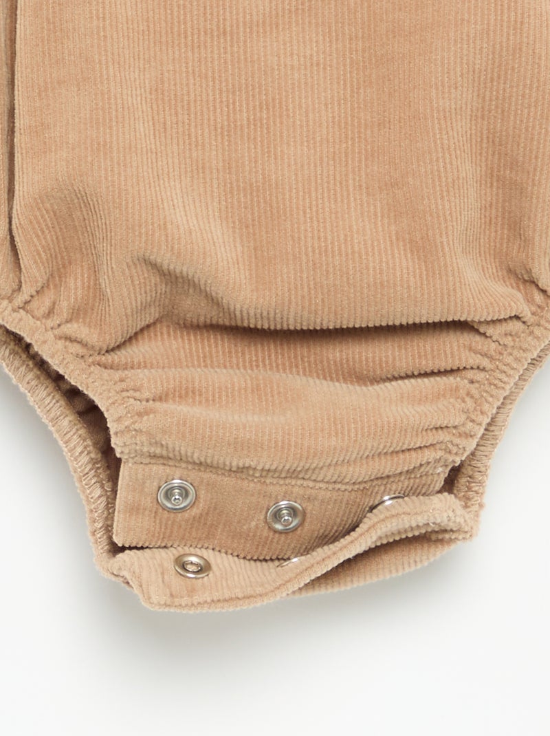 Completo 3 pezzi - Salopette corta + blusa + paio di collant Beige - Kiabi